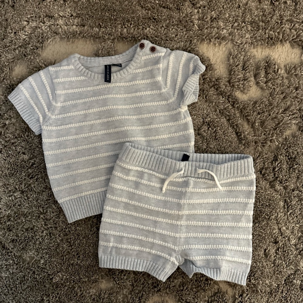 janie + jack two piece matching top and short set